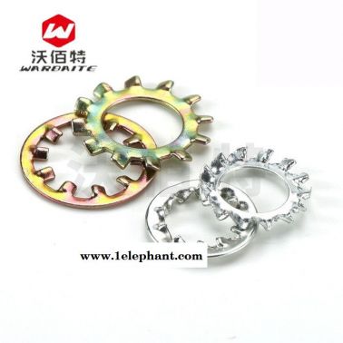 白鋅外齒內齒墊片菊花墊介子彩鋅防滑墊片止退墊圈M3M4M5M6M8-M12