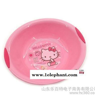 韓國進口洗臉盆 hello kitty臉盆 kt貓塑料盆 水盆 洗漱盆 大