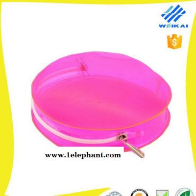 透明化妝品女手拿包 旅行防水洗漱塑料手提袋 圓形護(hù)膚品收納PVC