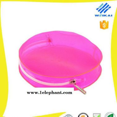 透明化妝品女手拿包 旅行防水洗漱塑料手提袋 圓形護(hù)膚品收納PVC