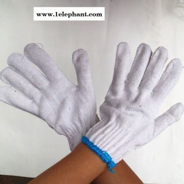 **500克燈罩棉電腦十針加密耐磨加厚藍邊線手套**棉紗工業普通勞保手套