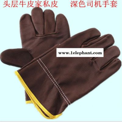利林大量批發短全皮電焊手套 勞保手套 頭層深色淺色牛皮全皮司機手套