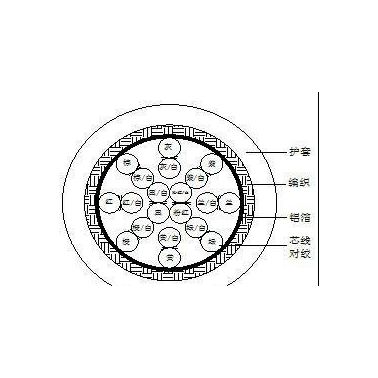 美標UL2464 24AWG 20芯信號屏蔽線 雙絞線阻燃環