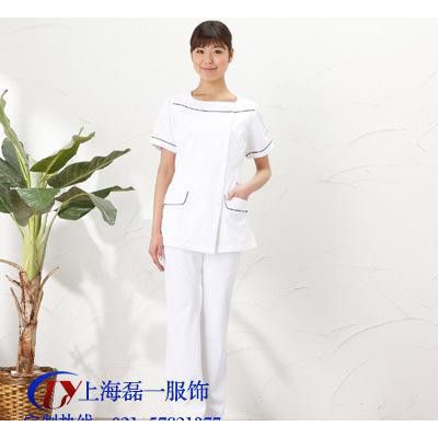 女士短袖護(hù)士服 夏季護(hù)士服白大褂訂做 上海工廠定制 出貨快量大價優(yōu)