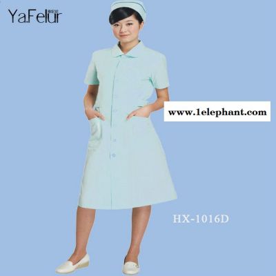 ** 護士服 夏天女士長款護士衣服 中袖白大褂女士醫護服