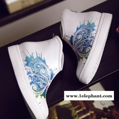 2015新款民族風(fēng)女短靴時(shí)尚**蝴蝶短靴白色護(hù)士真皮短靴一件