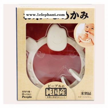日本進口people大米牙膠嬰幼兒玩具咬膠純色原裝進口寶寶玩具