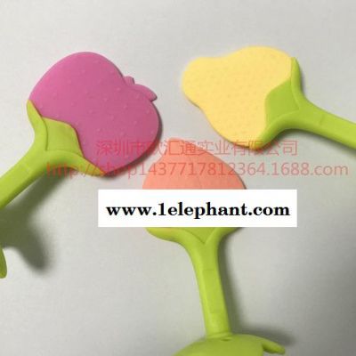 深圳現貨 嬰兒全硅膠立體牙膠水果牙膠咬咬樂寶寶磨牙器