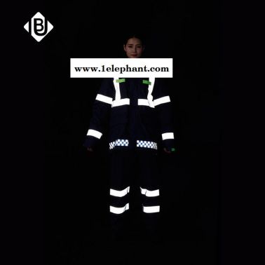 生產供應雨豹牌UB-006新式藏藍色反光棉衣深黑色安全防護服冬款大衣沖鋒衣加厚可拆卸內膽男女通用制式棉雨衣可印字