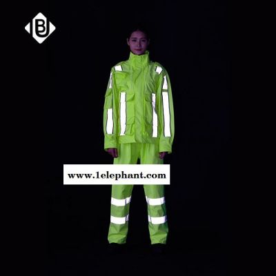 雨豹牌 勘察服UB-004型號 3M反光條 300D/150D牛津布 上下分體反光 環保PU涂層 可定制 反光雨衣