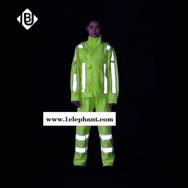 雨豹牌 勘察服UB-004型號 3M反光條 300D/150D牛津布 上下分體反光 環保PU涂層 可定制 反光雨衣