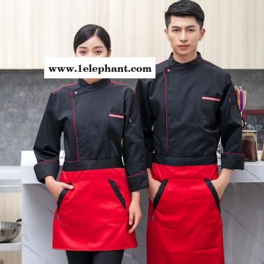 廚師工作服長袖 秋冬裝男女酒店餐飲烘培糕點廚房學校衣服廚師服