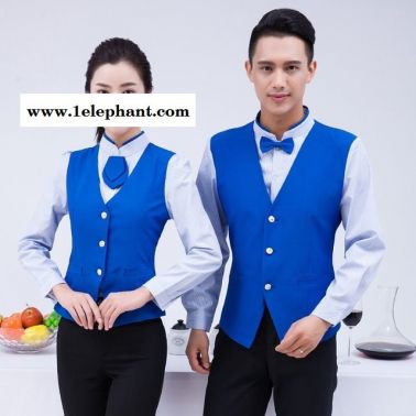 工作服定制 廠服定做 工衣批發 職業裝加工 員工服設計 酒店前臺收銀馬甲套裝秋裝 西餐廳酒吧飯店 服務員工作制服女長袖