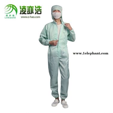 深圳凌亦浩廠家直銷防靜電連帽連體服無塵室潔凈工作服