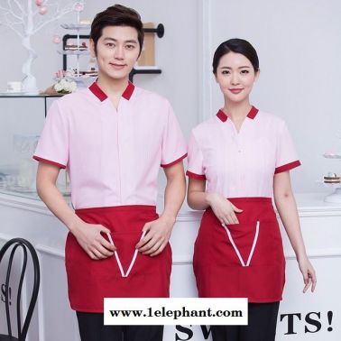酒店工作服 夏裝女西餐廳 服務員飯店 快餐火鍋奶茶店茶樓工作服短袖