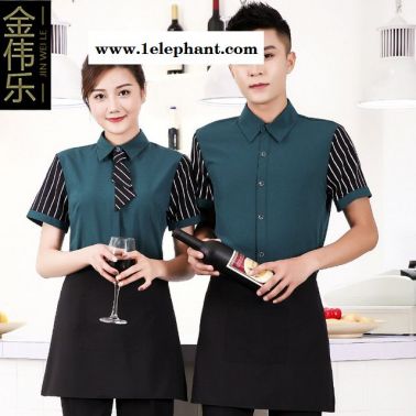 酒店工作服 夏裝女西餐廳 飯店制服 KTV火鍋店咖啡廳服務員短袖襯衫
