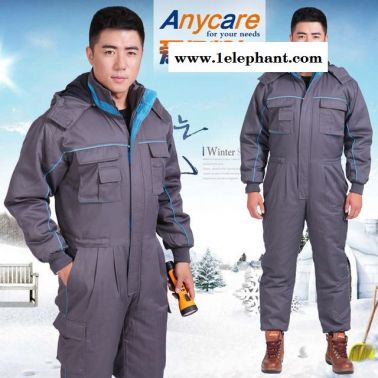 工作服定制 廠服定做 工衣批發 職業裝加工 員工服設計 ANYCARE 冬季男加厚防寒服釣魚服冰釣棉服冷庫專用連體服保暖