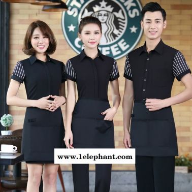 酒店工作服春夏裝蛋糕店服務員短袖女飯店短袖快餐西餐咖啡廳工裝