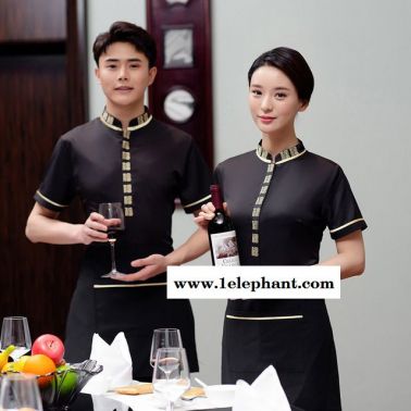 服務員工作服 短袖餐飲飯店 餐廳男女服裝火鍋店農家樂夏裝工服