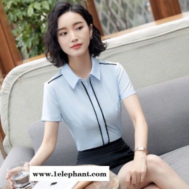 白襯衫女韓版襯衣 2019春新款長(zhǎng)袖職業(yè)短袖 工裝寬松工作服寸衫