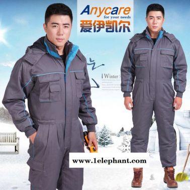 工作服定制 廠服定做 工衣批發 職業裝加工 員工服設計 ANYCARE 冬季男加厚防寒服釣魚服冰釣棉服冷庫專用連體服保暖