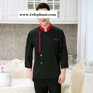 廚師服 長袖秋冬裝 男女廚師工作服 酒店食堂廚師服糕點烘焙師服裝