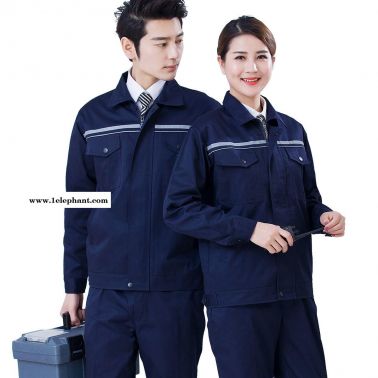 長袖工作服套裝防靜電男耐磨勞保服機修 長袖工作服套裝男女耐磨春秋季工廠車間汽修勞保上衣加厚反光工服 工廠車間上衣工裝定制