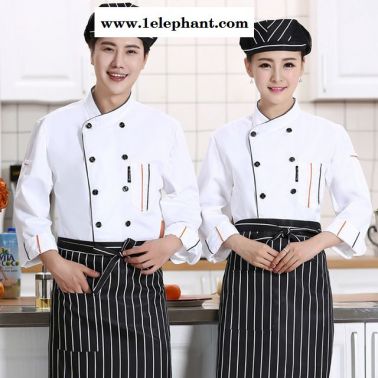 廚師服長袖 秋冬裝男女棉烘焙糕點西點師工作服 甜品店面包房
