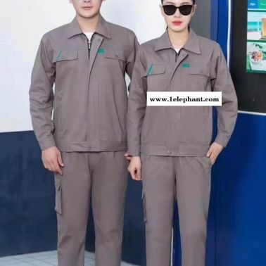 中織  短袖透氣工作服套裝 工地車間工作服定制印logo