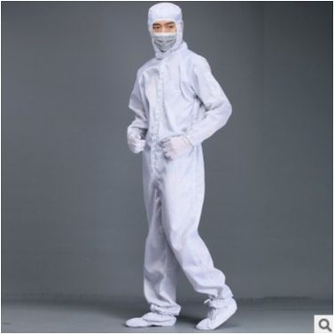 防靜電四連體服 防靜電連體服工作服灰色條紋廠連體生物防塵服百級(jí)無塵服食品無塵潔凈室工作服 凈美凈美
