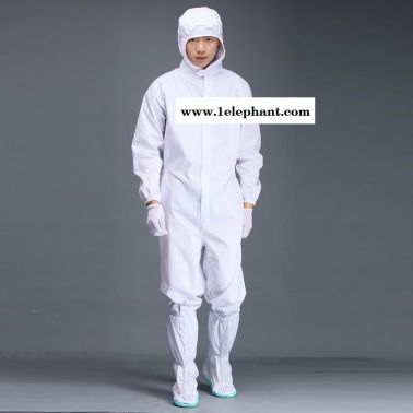 白色連帽防靜電服 防靜電連體服網格工作服   GMP潔凈服 生物制藥百給無塵服 藥廠防塵服  凈尚凈美