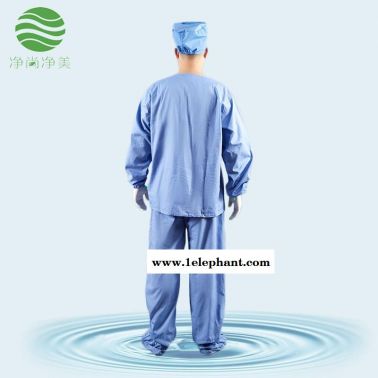 潔凈內(nèi)服 凈尚凈美藍(lán)色滌棉分體服帶鞋套 耐高溫防塵服 可定制防護(hù)服