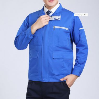 詠浩服飾定做夏季工作服廠家  短袖純棉勞保 工廠車間服 夏季工作服廠家, 海量現貨可定制