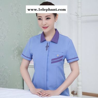保潔服夏裝短袖 酒店工作服 客房PA清潔服 餐廳服務員服裝大碼 團體服 接待前臺服裝