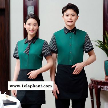 餐廳服務員 工作服夏裝 女餐飲氣質短袖夏季套裝火鍋店薄款酒店制服