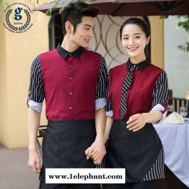 酒店服務(wù)員工作服 女長(zhǎng)袖秋冬裝 網(wǎng)咖餐飲火鍋飯店 工裝 西餐廳咖啡店