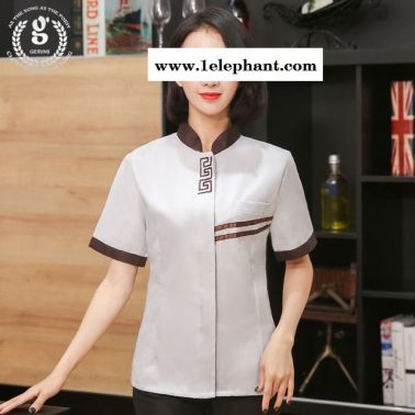 酒店客房保潔工作服 女夏季物業清潔工套裝 薄款保潔服 短袖透氣