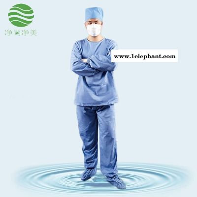 潔凈內服 藍色滌棉分體服帶鞋套 醫療醫院生物制藥耐高溫防塵服 防靜電內衣  凈尚凈美