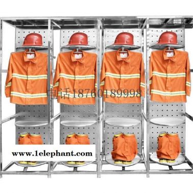 不銹鋼戰斗服架雙面旋轉360度戰斗服架消防器材架