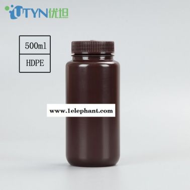 500ml 棕色PP廣口試劑瓶  琥珀色試劑塑料瓶 耐酸堿 高溫滅菌UTYN優坦