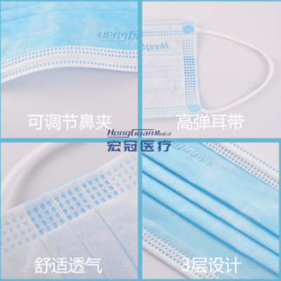 【廠家直銷】三層含熔噴布防飛沫透氣單獨包裝BFE95醫用外科口罩
