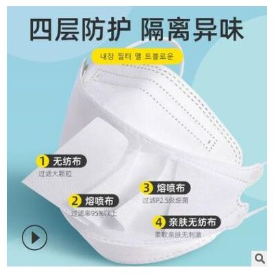 韓版KF94魚形柳葉形face mask夏季透氣時尚大人工廠直發KN95口罩