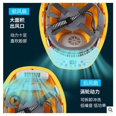 太陽能風(fēng)扇安全帽可充電藍(lán)牙夏季風(fēng)扇帽戶外頭盔建筑工地安全帽
