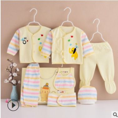 2021新款嬰幼兒男女寶寶棉質七件套廠家直供新生兒禮盒套裝