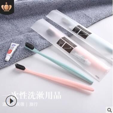 廠家直供現貨酒店客房一次性用品牙刷梳子民宿洗漱套裝賓館軟膜袋