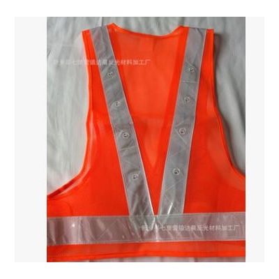 廠家直銷帶燈反光背心馬甲交通騎行反光衣施工工地透氣反光服批發