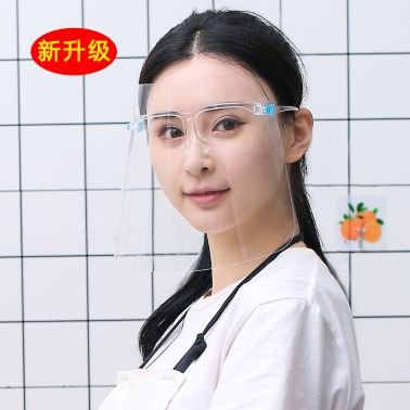 可調(diào)解廚房防油濺透明面屏 防飛沫頭戴式眼鏡架防護(hù)面罩