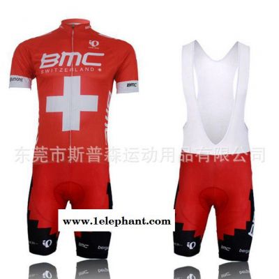 2014BMC自行車服 背帶短袖套裝 吸濕排汗 生產 車隊版