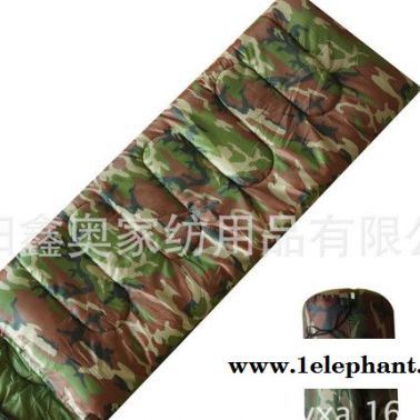 美爽爽直銷 款成人戶外野營(yíng)旅游軍訓(xùn)迷彩印花信封帶帽睡袋