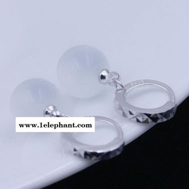 韓國新品925純銀 滿天星貓眼石耳環 女式 耳飾品 批發 耳墜